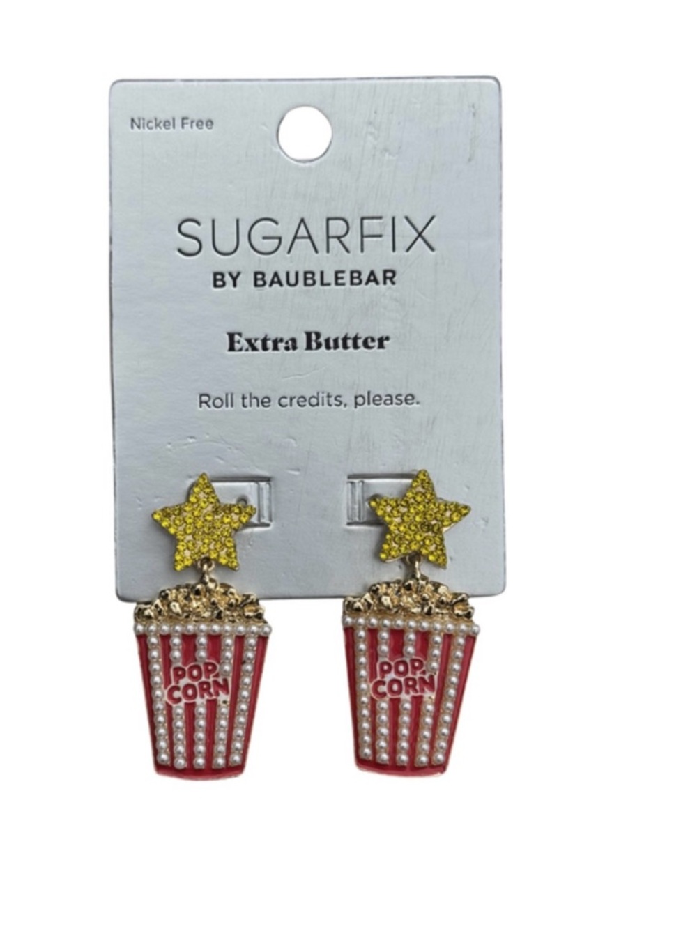 Sugarfix by BaubleBar Popcorn Earrings “Extra Butter” – NWT